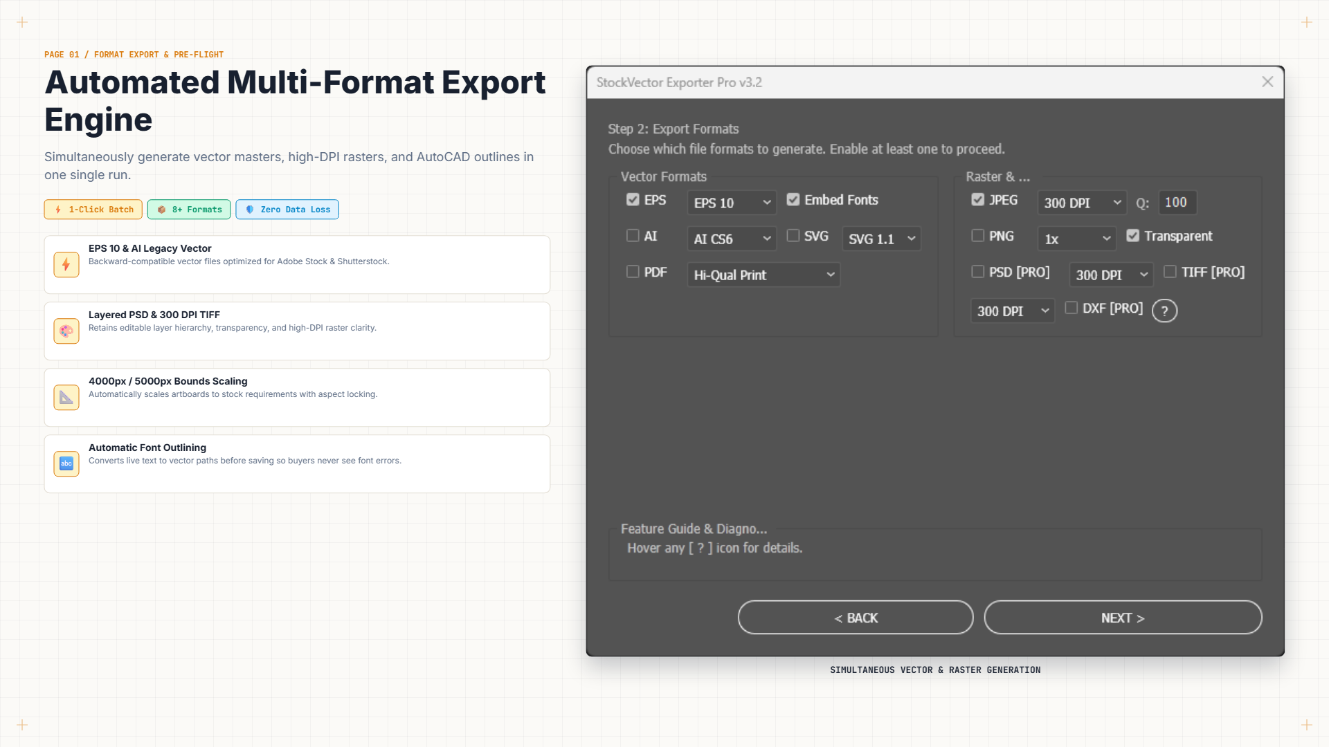 Adobe Illustrator Multi-Format Export Engine for EPS 10, Layered PSD, SVG, and High-Res PNG