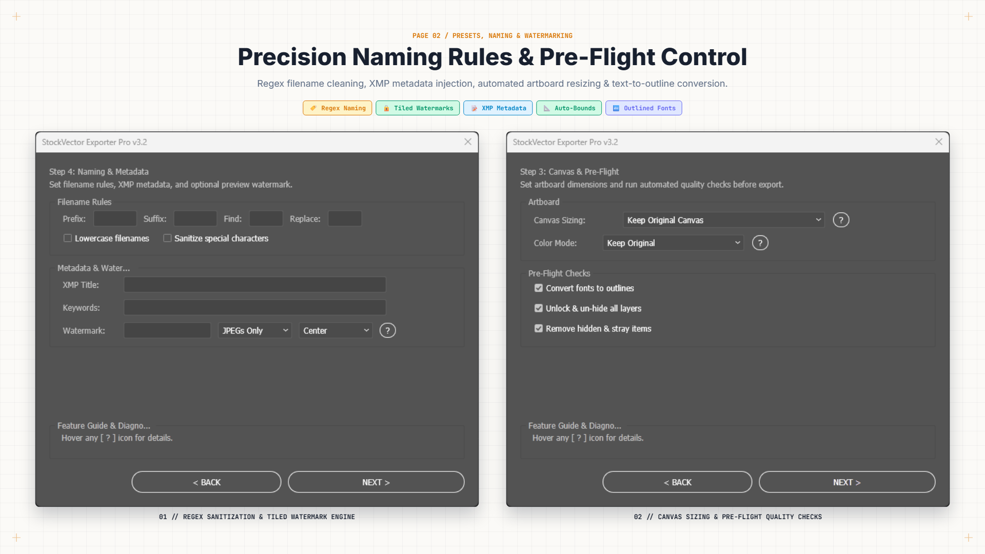 Adobe Illustrator Microstock Pre-Flight Validation, Regex Filename Sanitization, and Watermarking
